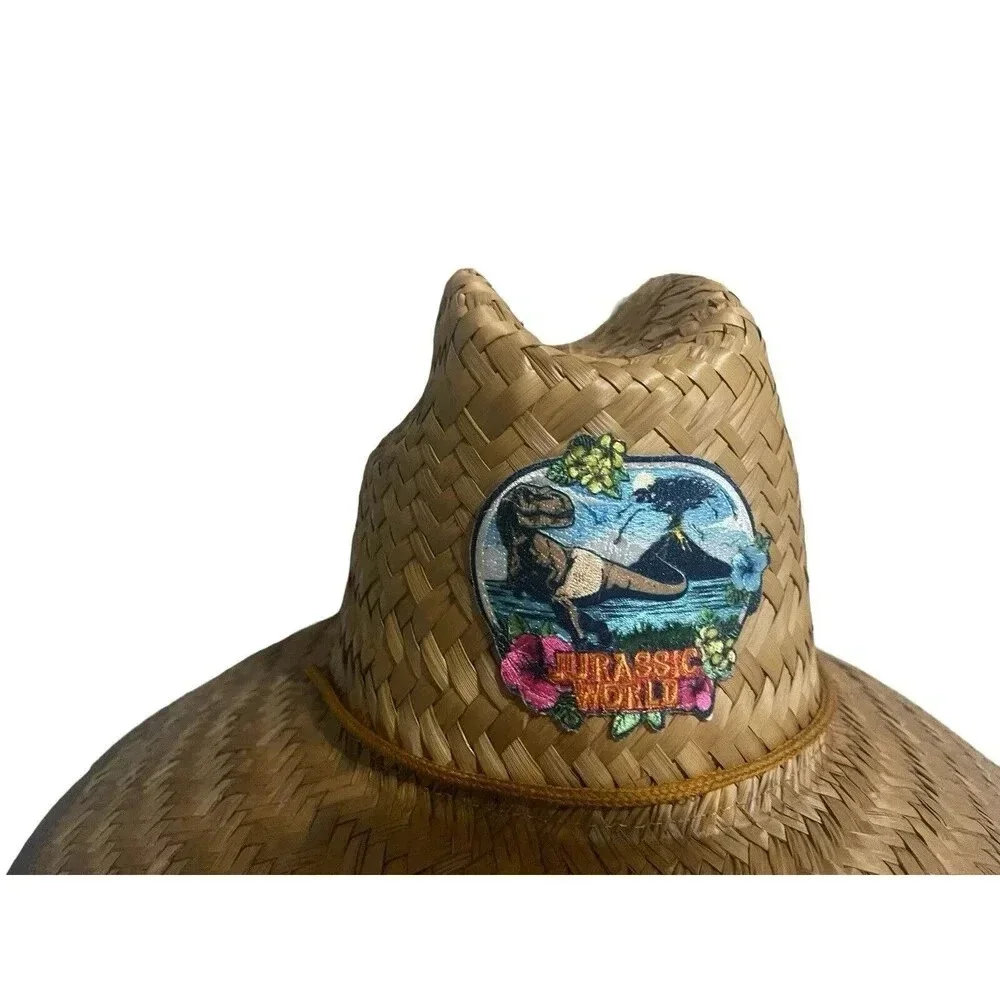 Jurassic World Straw Safari Sun Hat Draw Cord Adult OSFM 100% Straw Comfort Band